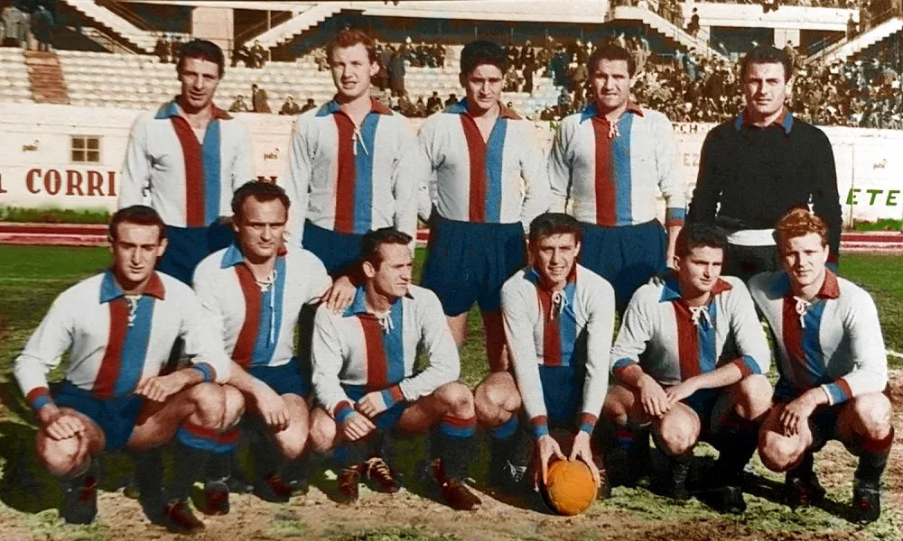 Una formazione del Calcio Catania nella stagione 1956/57 in Serie B