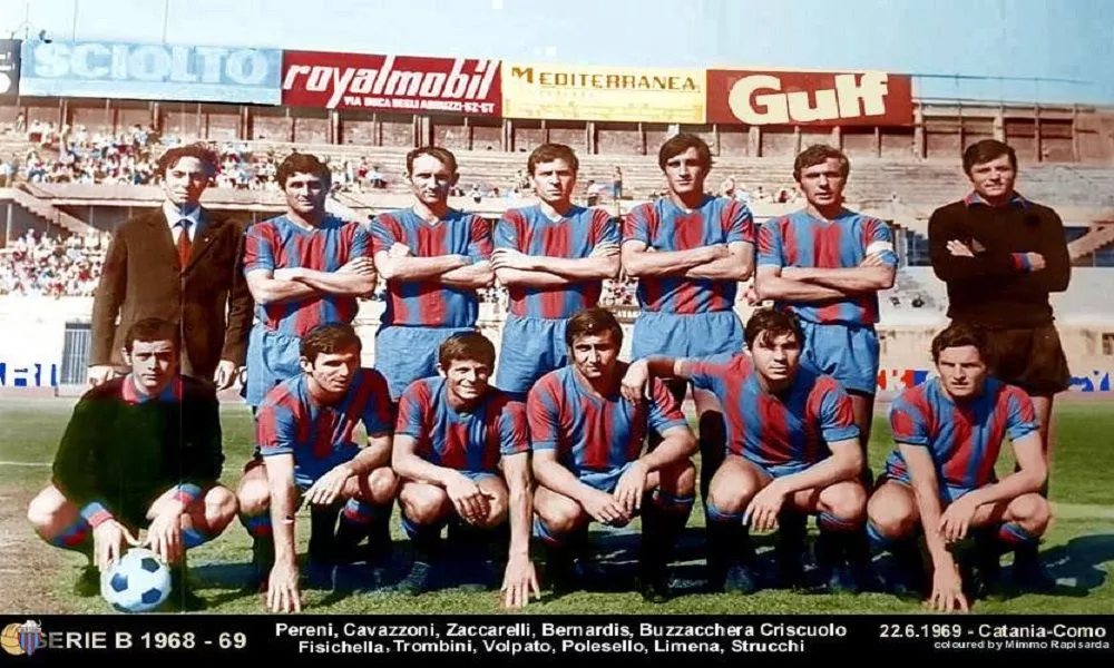 Una formazione del Calcio Catania nella stagione 1968/69 in Serie B