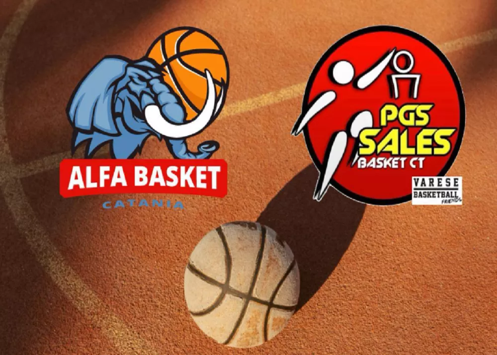 i loghi di alfa nasket e pgs sales per la gara amichevole