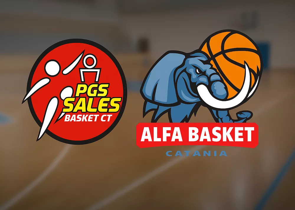 i loghi della pgs sales basket e dell'alfa basket catania per l'amichevole