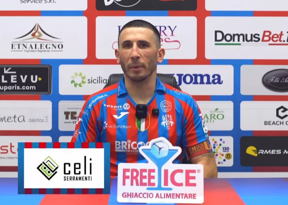 il capitano della meta catania carmelo musumeci in mix zone