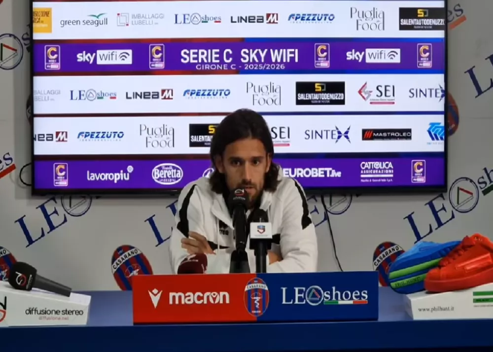 tiago casasola nella gara casarano-catania terminata 1-0