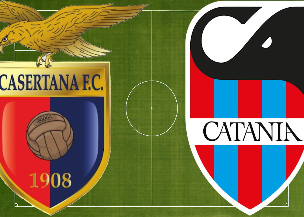 i loghi di casertana e catania per la sfida del campionato di c