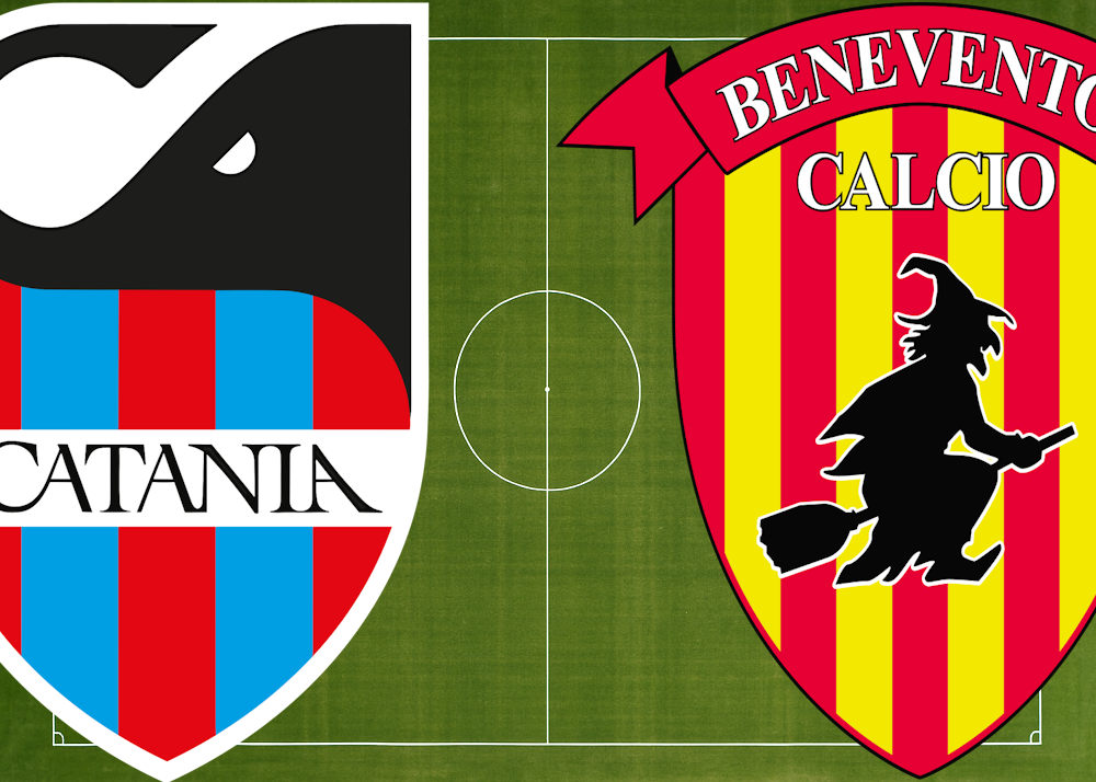 gli scudetti delle formazioni di Catania e Benevento