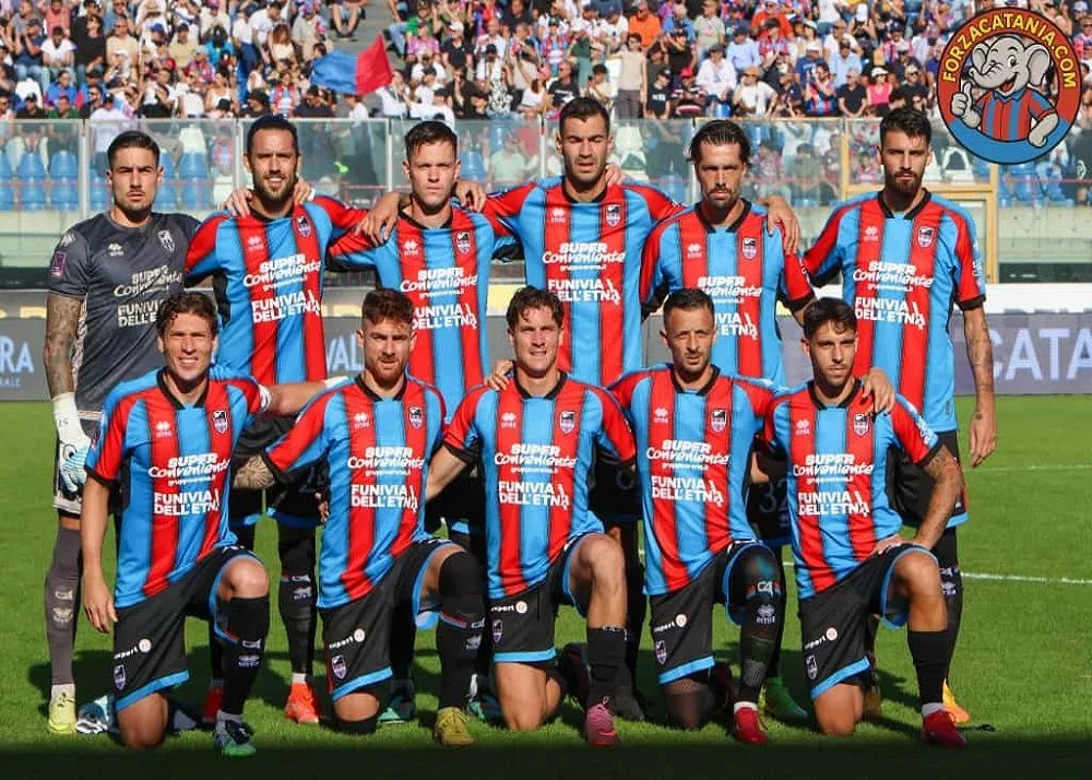 la formazione titolare del catania che affronta il benevento