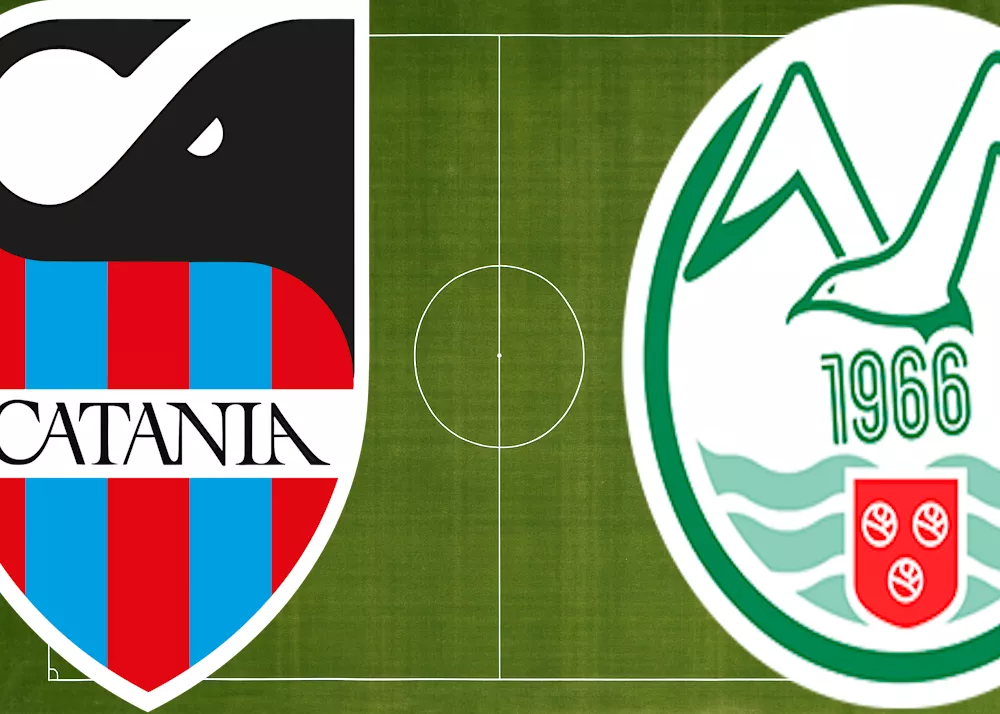 i loghi di catania e monopoli per le formazioni ufficiali