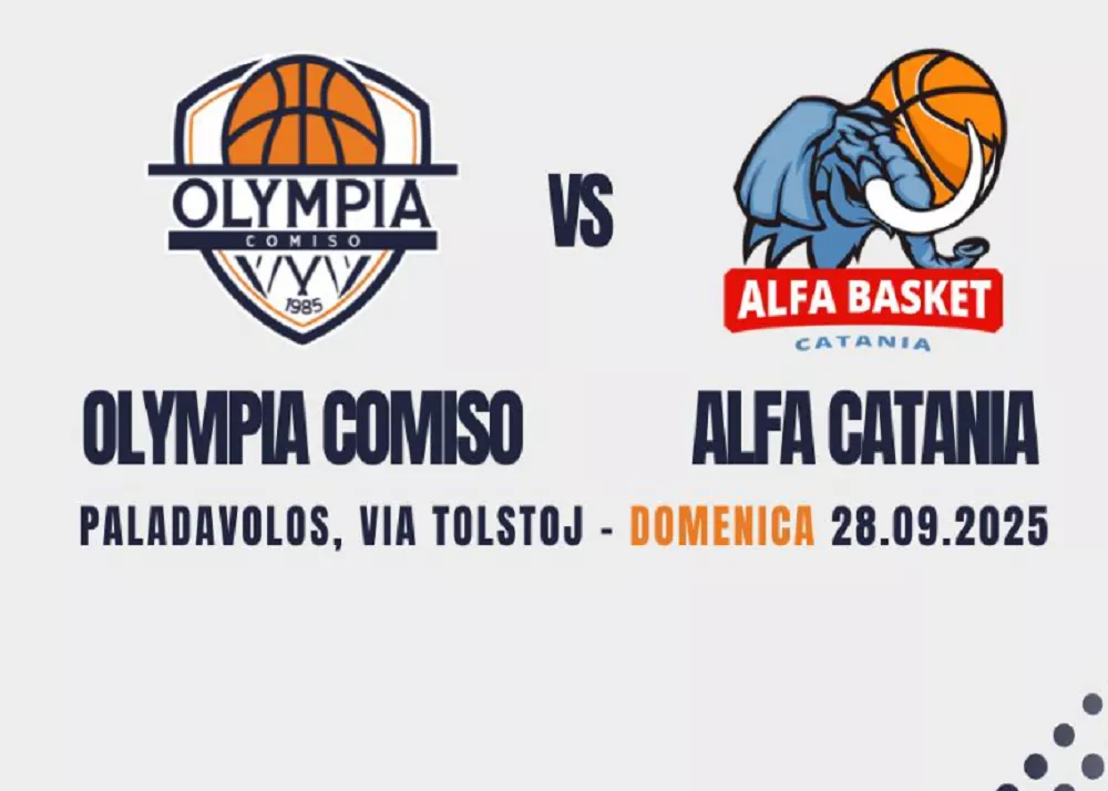 i loghi di olympia comiso e alfa catania nella gara rinviata