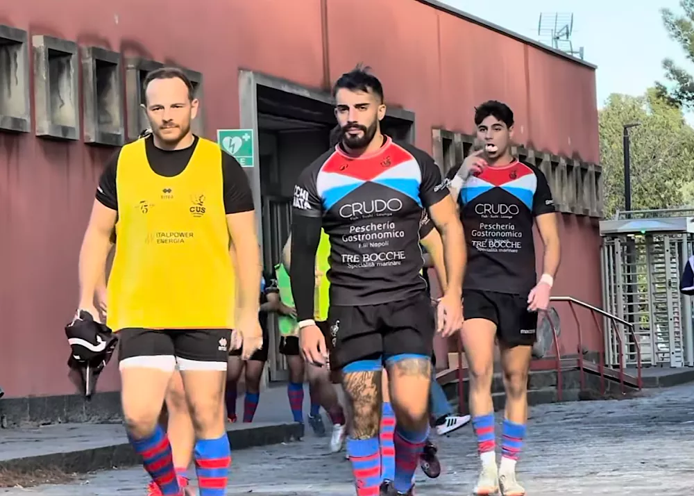 i ragazzi del cus catania rugby all'uscita dagli spogliatoi