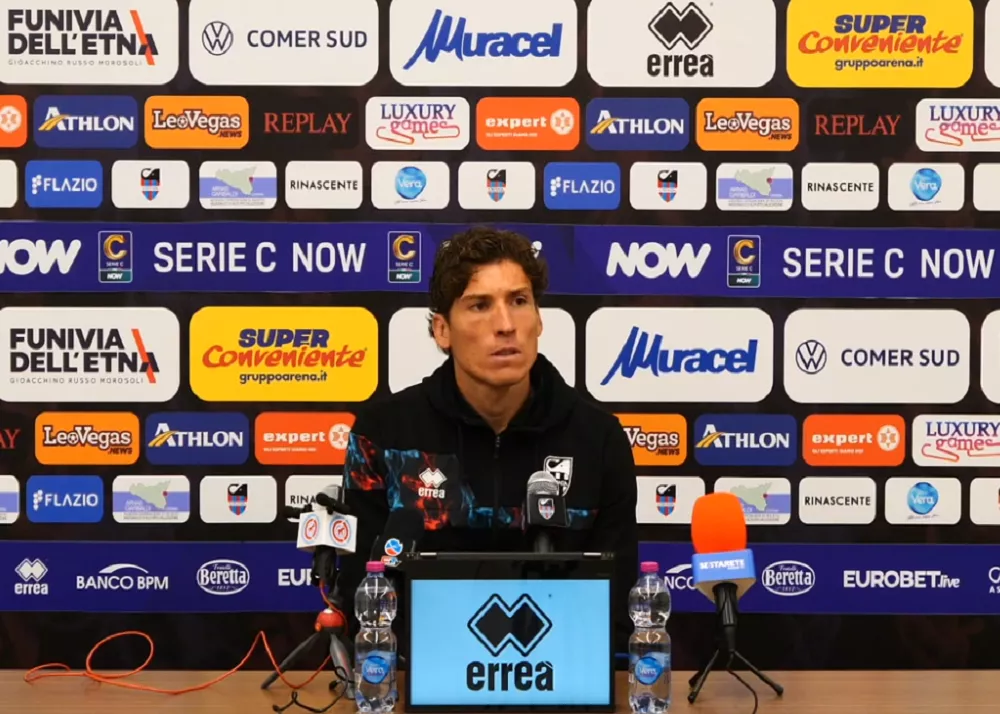 Francesco Di Tacchio in sala conferenza dopo la partita