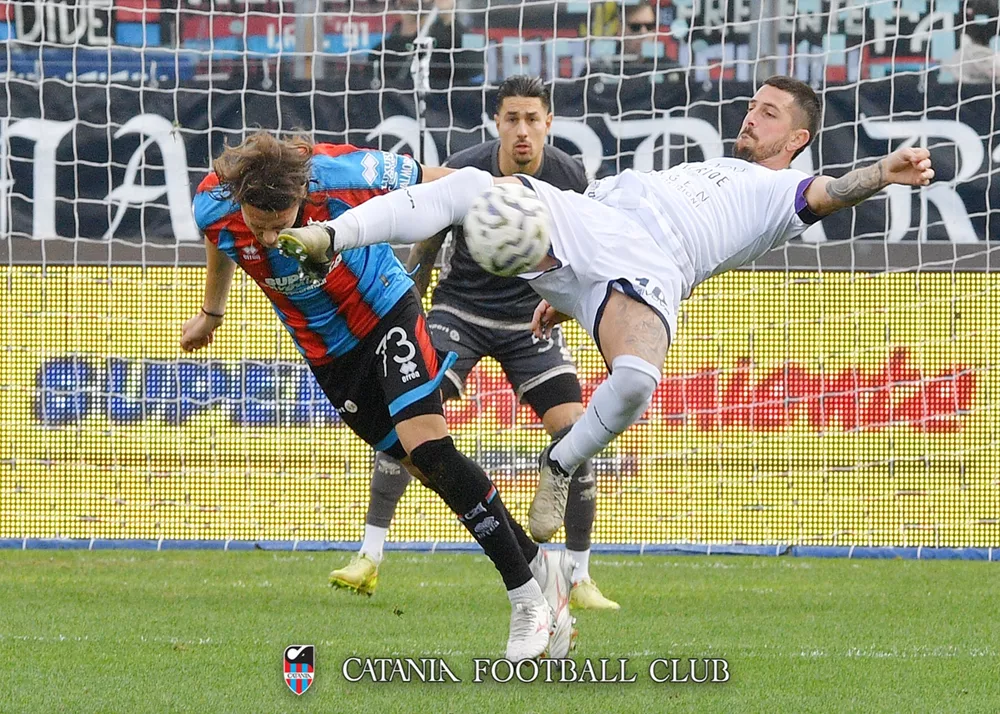 la fase difensiva del catania in una fase di gioco del match