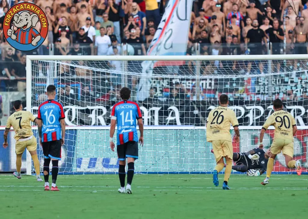 dini para il calcio di rigore nel pareggio interno col Sorrento