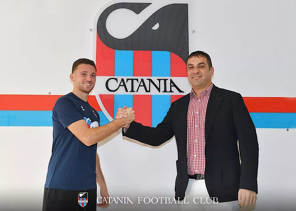 Giovanni Bruzzaniti con il presidente del catania ross pelligra