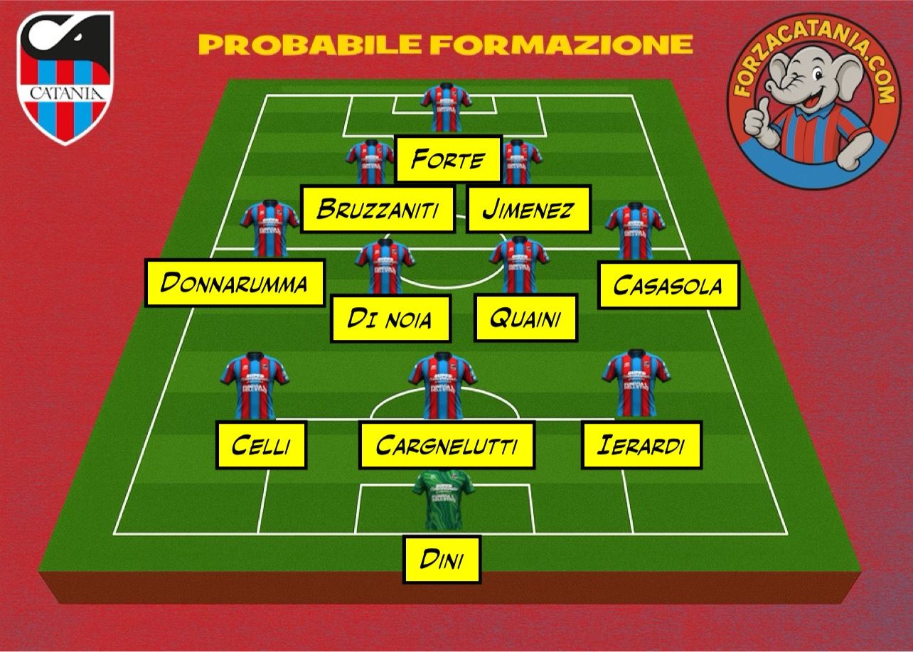 la probabile formazione del catania contro il cerignola