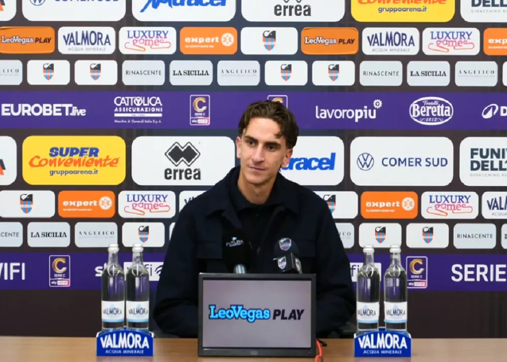 kaleb jimenez in sala stampa dopo la partita con il catania