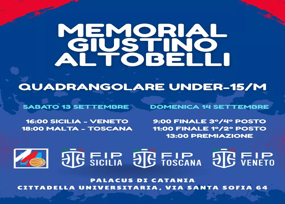 La locandinda del Memorial Giustino Altobelli di Basket