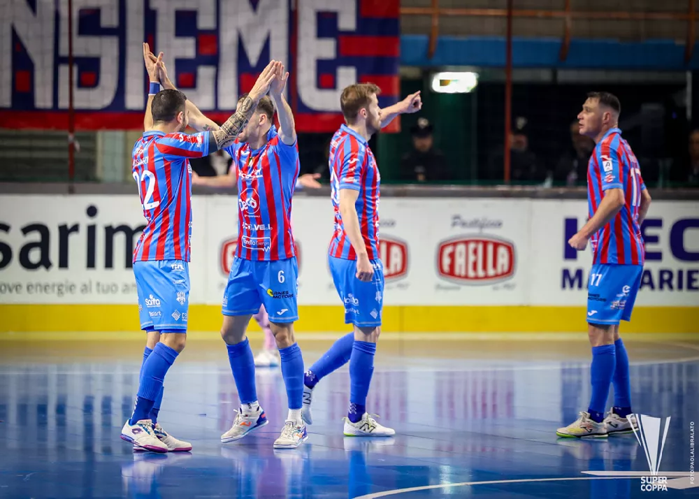 i feteggiamenti della meta catania per la finale conquistata di supercoppa