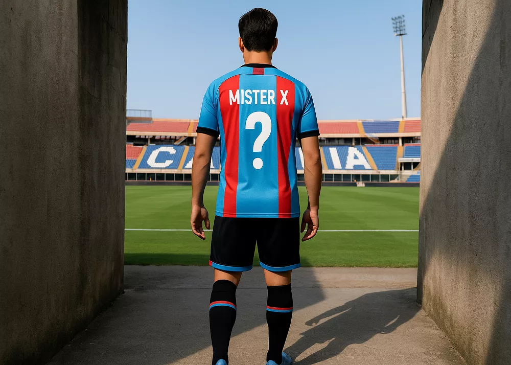 il calciatore incognito del catania sta per varcare l'ingresso del massimino