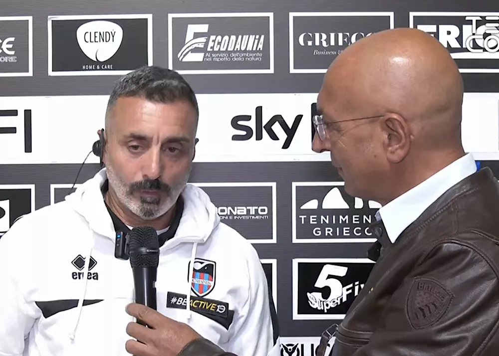 il tecnico del catania Michele Napoli ai microfoni di telecolor