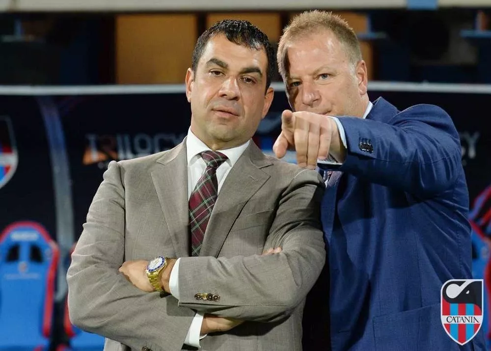 il presidente del catania Ross Pelligra insieme al vice Vincenzo Grella