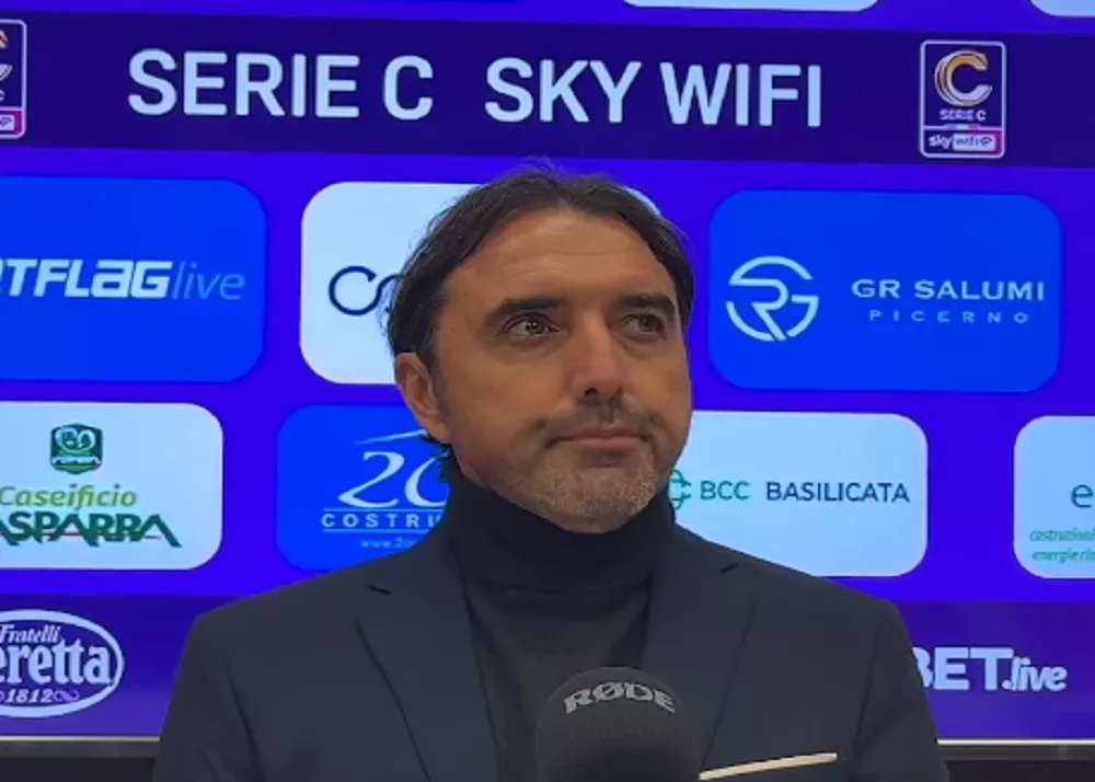 valerio bertotto nel post gara di picerno-catania 0-1