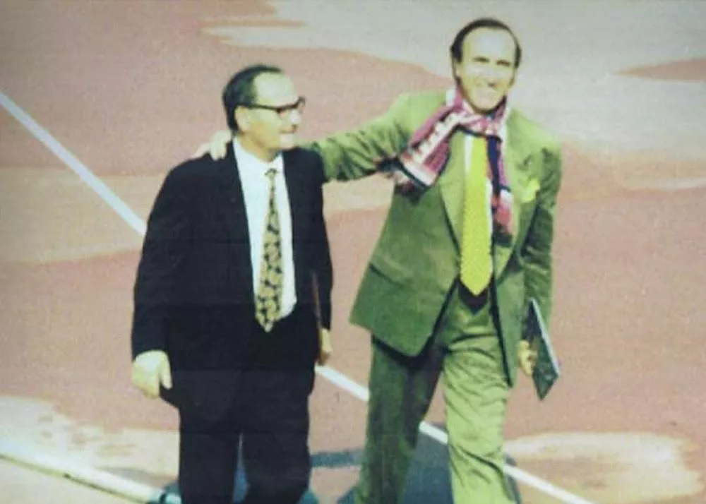 pippo baudo ed angelo massimino al cibali giro di campo