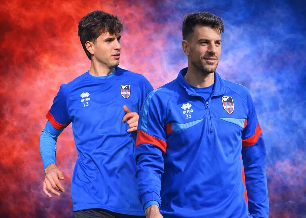 fapio ponsi e mirko miceli con la tuta del catania