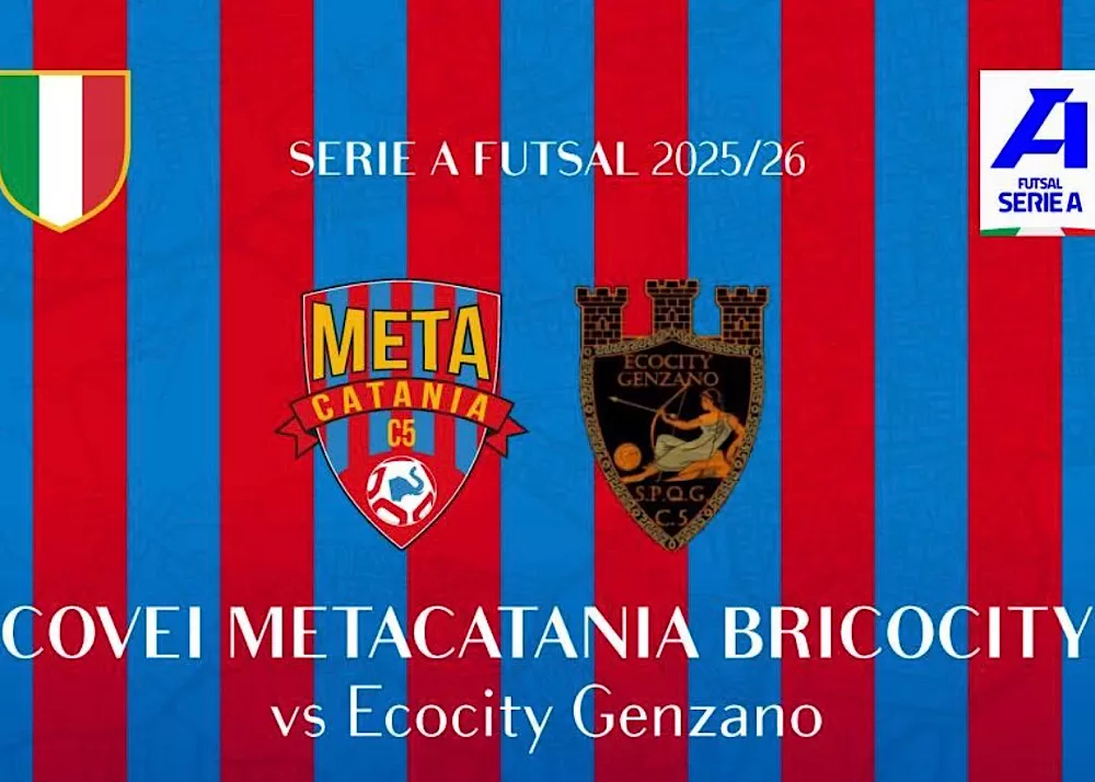 il banner della gara della seconda giornata tra meta catania e genzano
