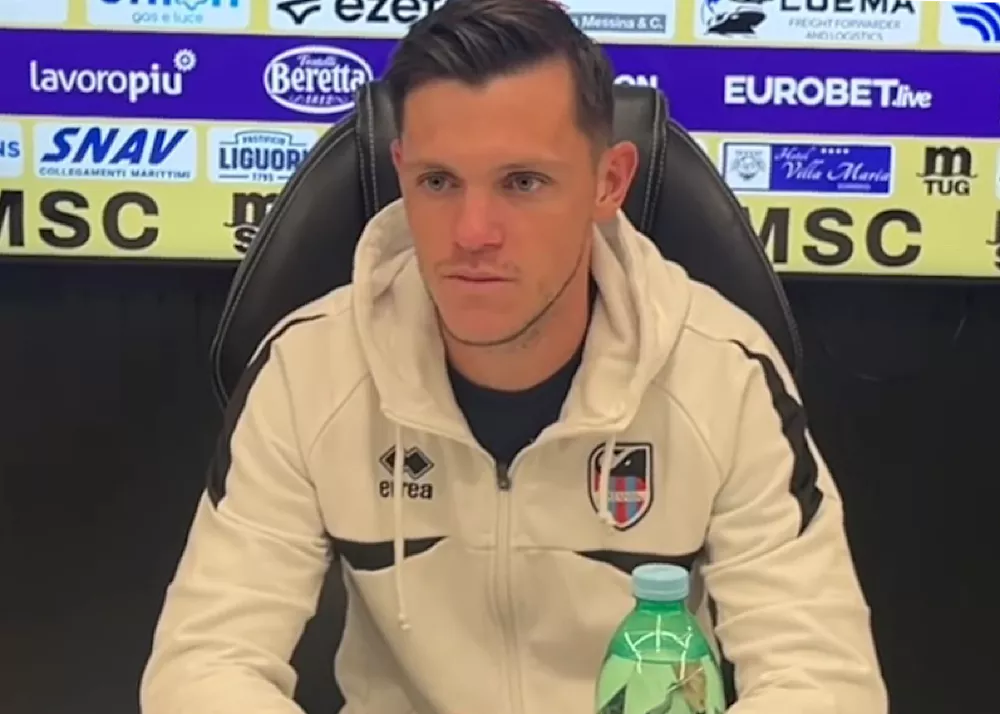 alessandro quaini in conferenza stampa dopo la debacle contro il sorrento