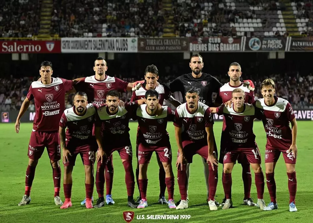 La formazione della Salernitana in campo contro l'Atalanta U23