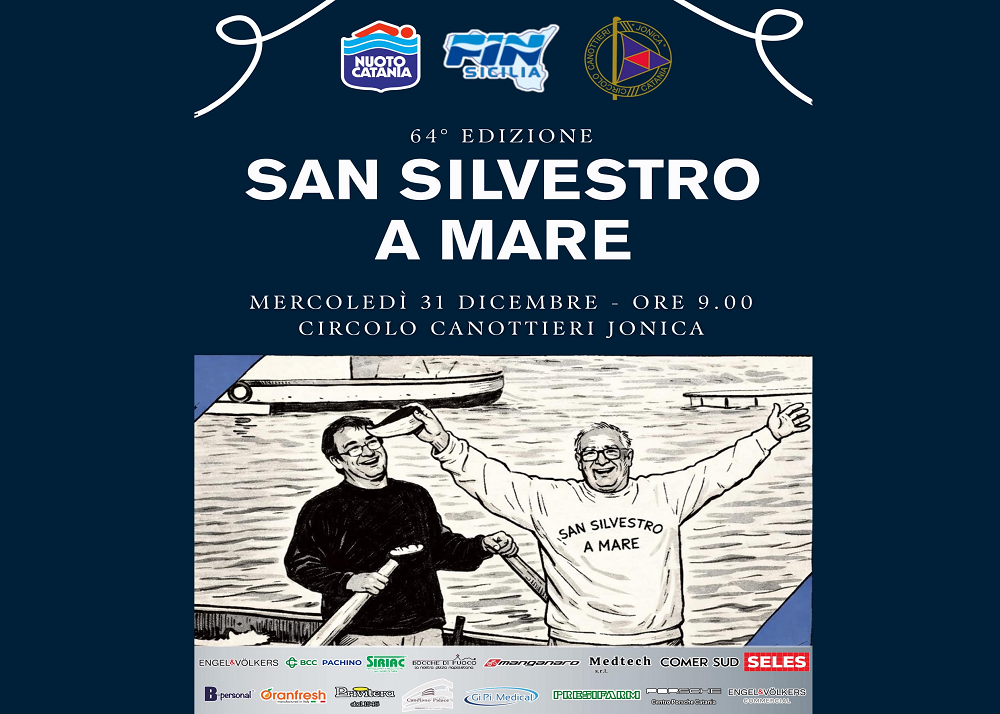 la locandina del san silvestro a mare 2025 promossa dalla nuoto catania