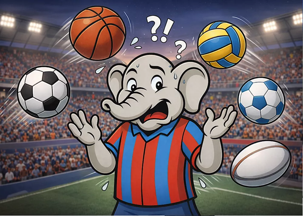 la mascotte di forzacatania.com in stato di confusione sportiva