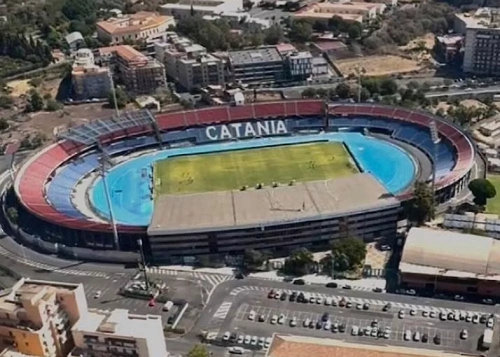 un'immagine dall'alto dello stadio angelo massimino