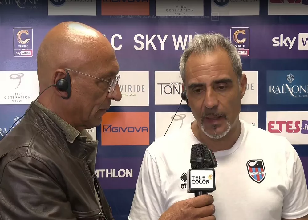 angelo patan&egrave; di telecolor intervista il tecnico del catania toscano