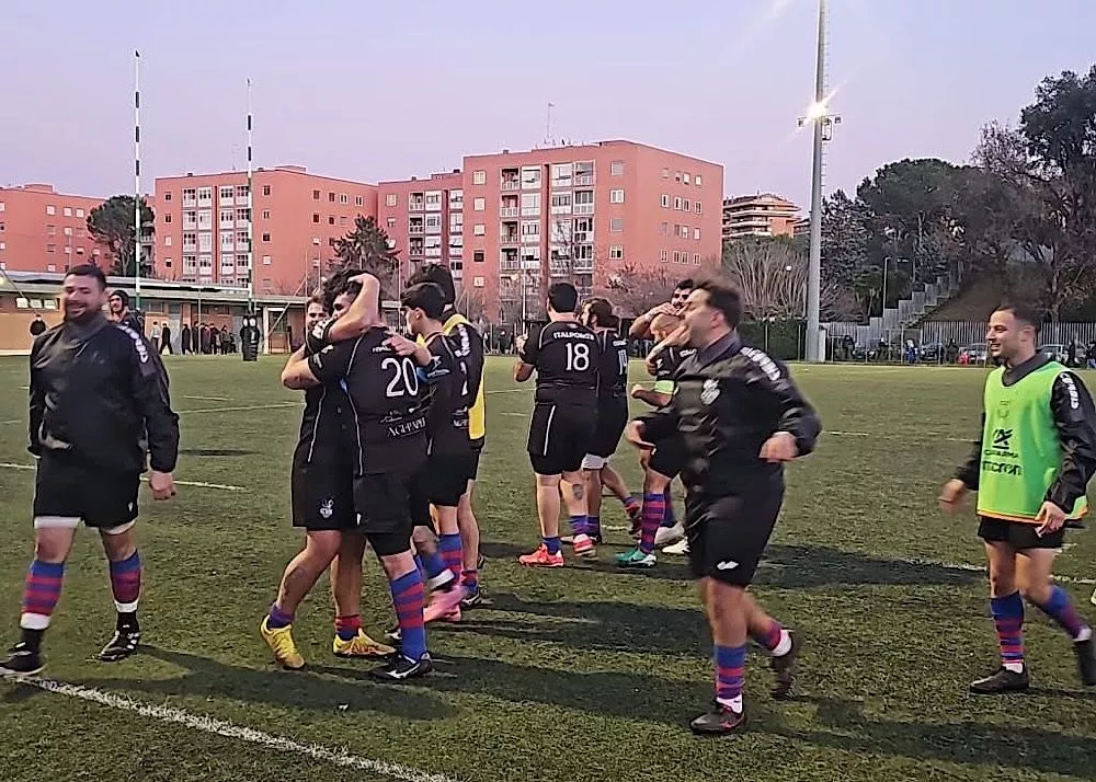 una fase di gioco del match tra villa pamphili e cus catania rugby