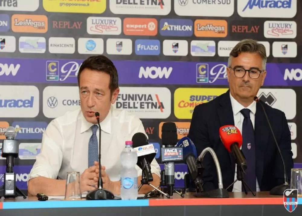 i dirigenti del catania zarbano e pastore in conferenza stampa